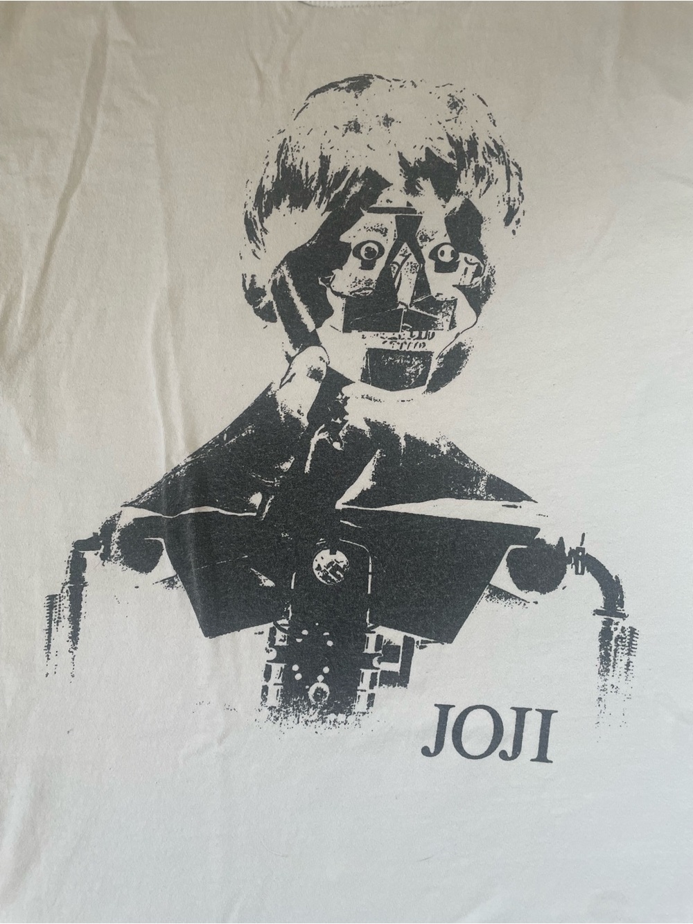 Jojo “Nectar Shattered Robo” Graphic Short Sleeve Tee in White with Black Print